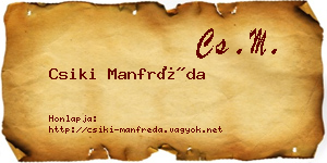 Csiki Manfréda névjegykártya