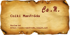 Csiki Manfréda névjegykártya